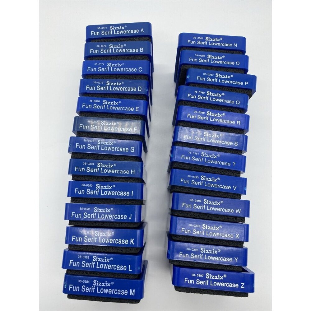 Sizzix Fun Serif Lowercase Alphabet Die Set 25 Dies Missing U - Picture 3 of 4